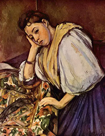 Young Italian Girl Resting on her Elbow Paul Cezanne